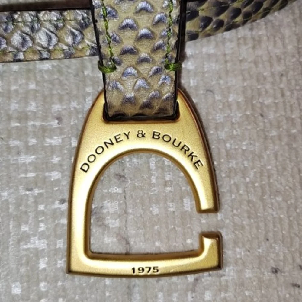 Dooney and Bourke Python-Embossed Gray Handbag - Picture 5 of 10